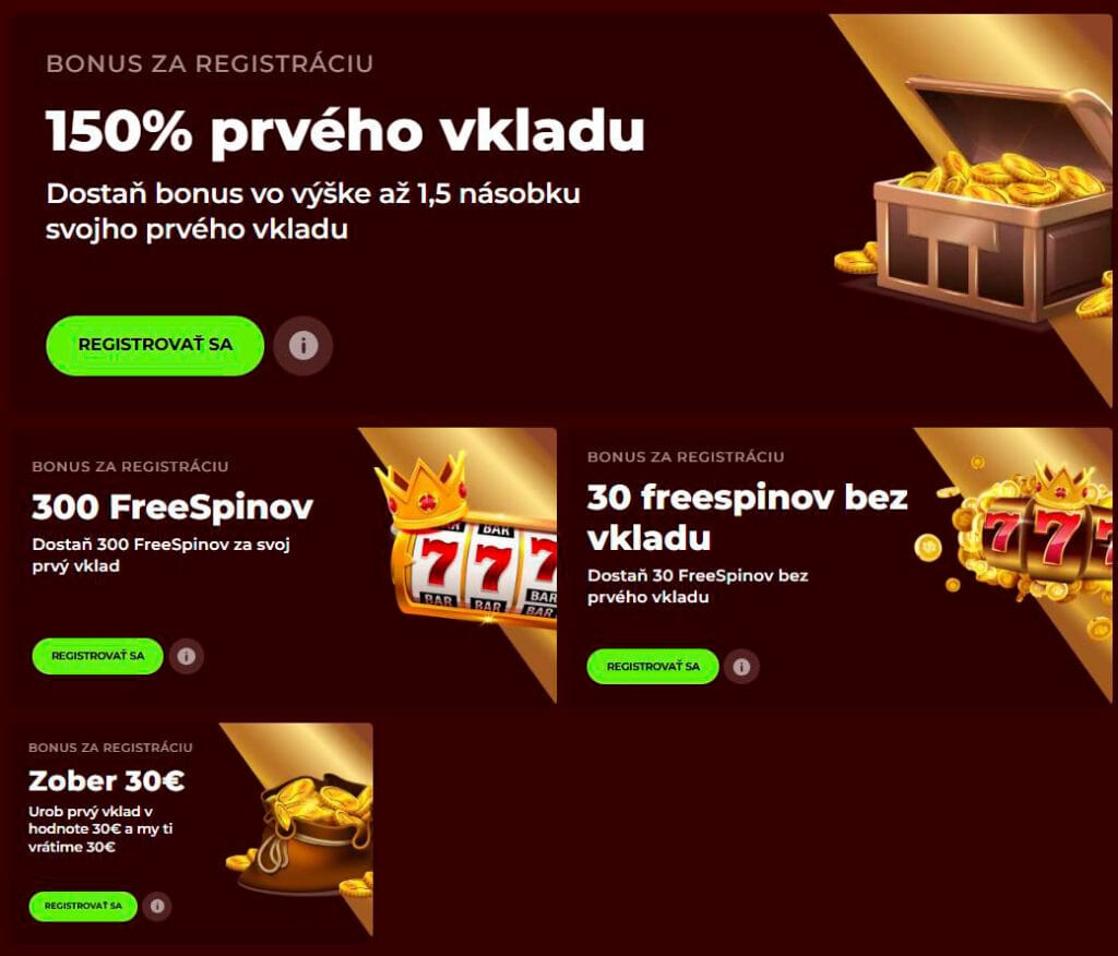 všetky bonusy kasína eurogold